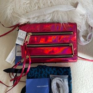 NWT Rebecca Minkoff Holographic Pink Crossbody Bag